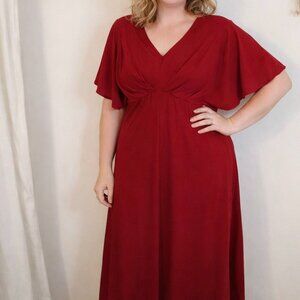 Maxi Chiffon V Neck Softly Flowing Dress Shein  2XL Coquette Girl Shein Curve